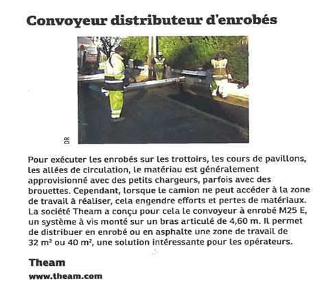 Convoyeur distributeur d'enrobés